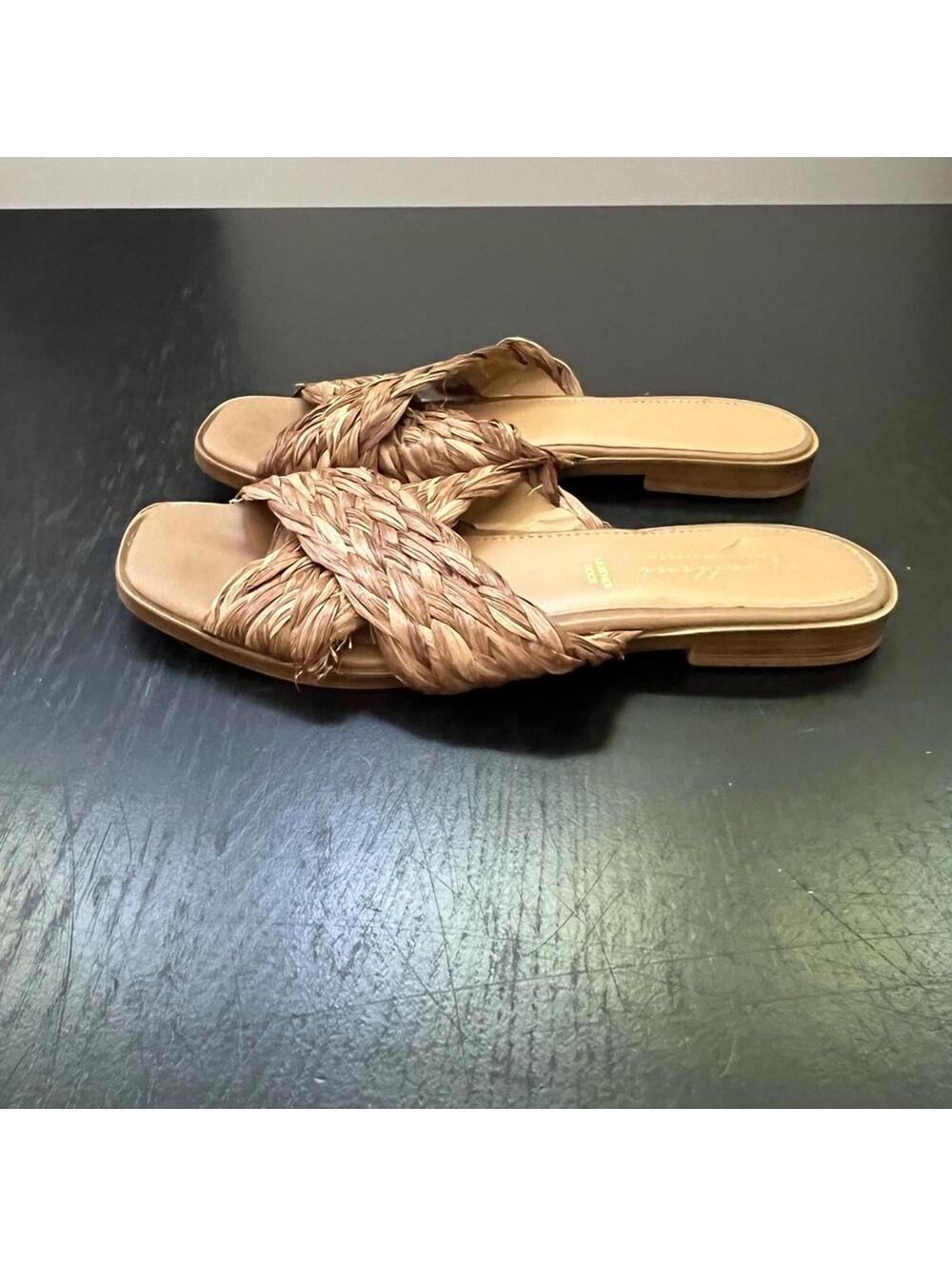 Avellini Braided Natural Fiber Tan Women's Sandals‎ - 40